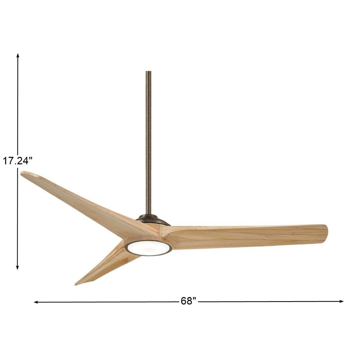 Timber LED 68" Smart Ceiling Fan with Remote, Heirloom Bronze with Maple Blades - Bees Lighting