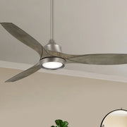 Skyhawk LED 60" Burnished Nickel Modern Ceiling Fan with Remote - Bees Lighting