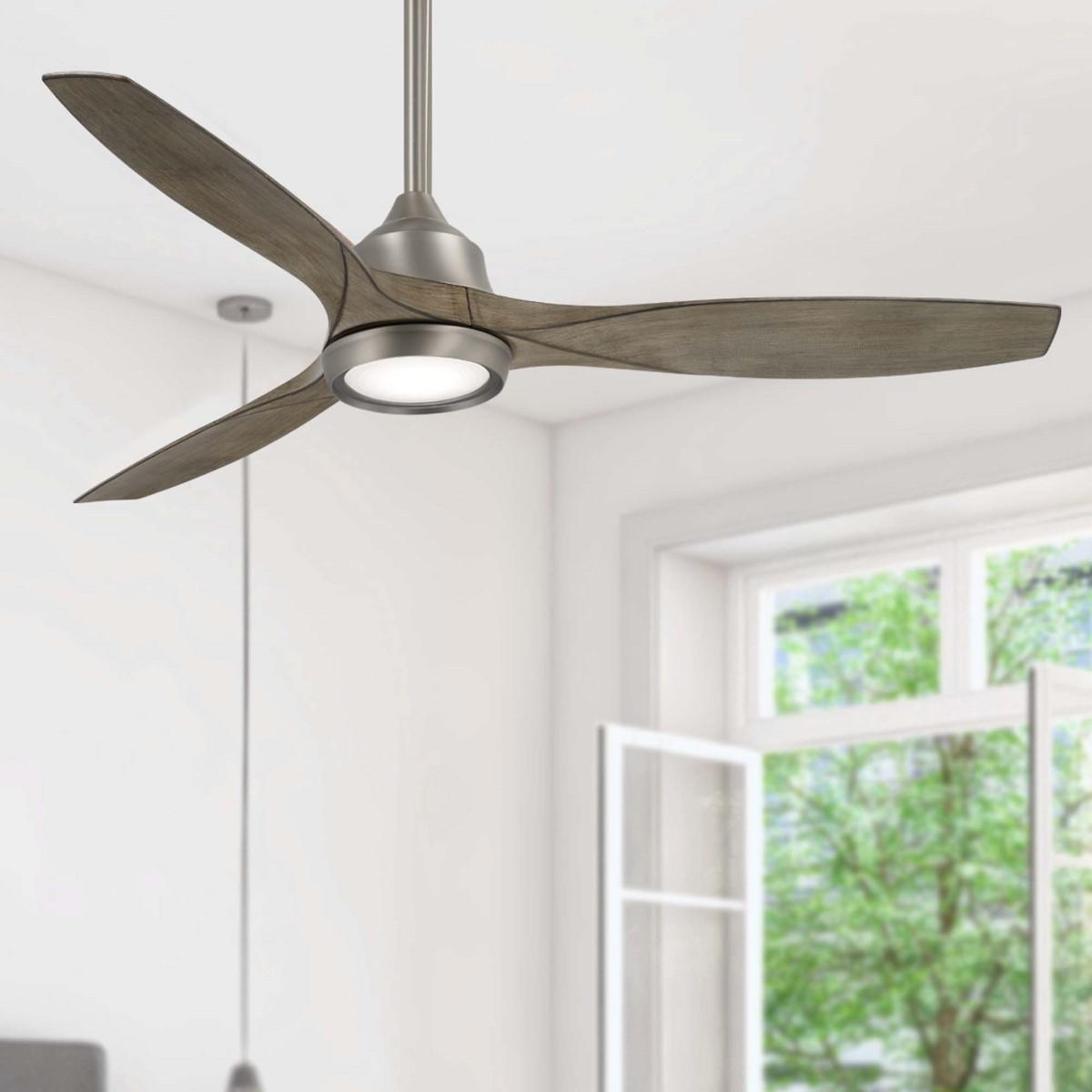 Skyhawk LED 60" Burnished Nickel Modern Ceiling Fan with Remote - Bees Lighting