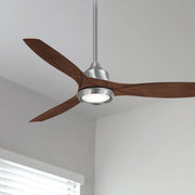 Skyhawk LED 60" Brushed Nickel Modern Ceiling Fan with Remote - Bees Lighting