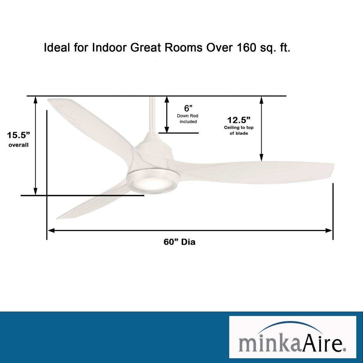 Skyhawk LED 60" White Modern Ceiling Fan with Remote - Bees Lighting