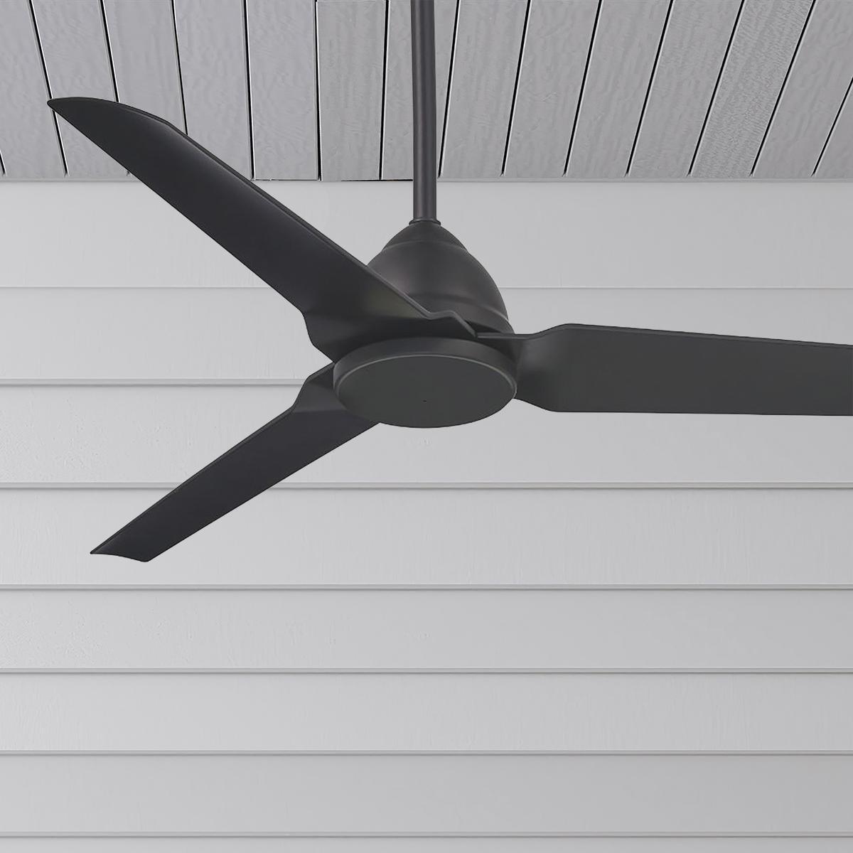 Java 54 Inch Propeller Outdoor Ceiling Fan With Remote, Coal Finish - Bees Lighting