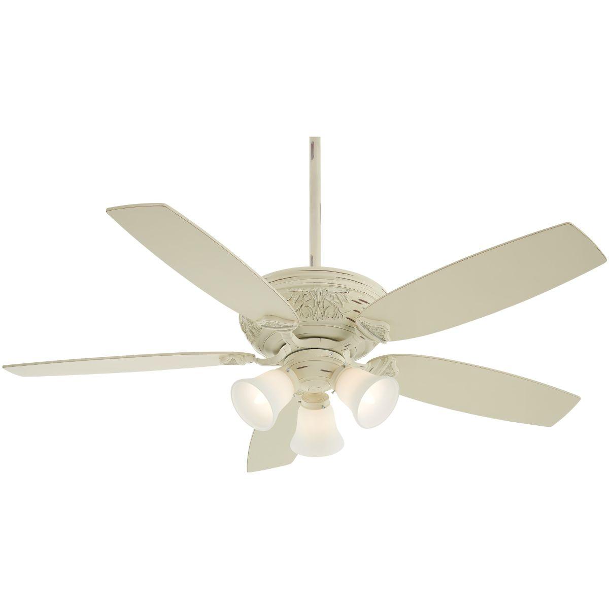Classica 54 Inch Ceiling Fan With Light And Remote, Provencal Blanc Finish