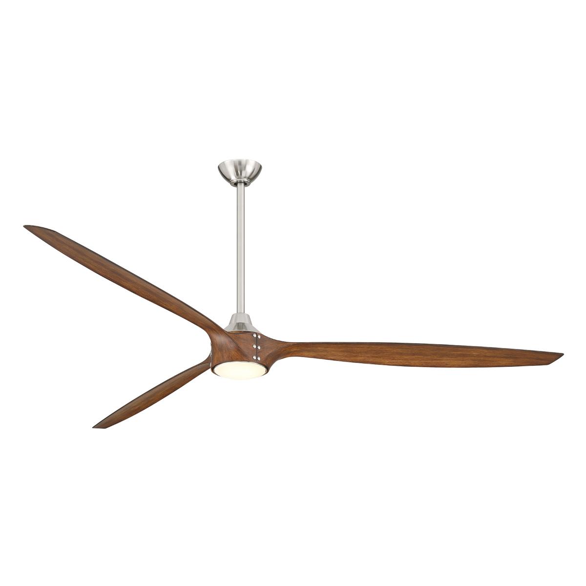 Pierce 84" Nickel Large LED Smart Ceiling Fan - Bees Lighting