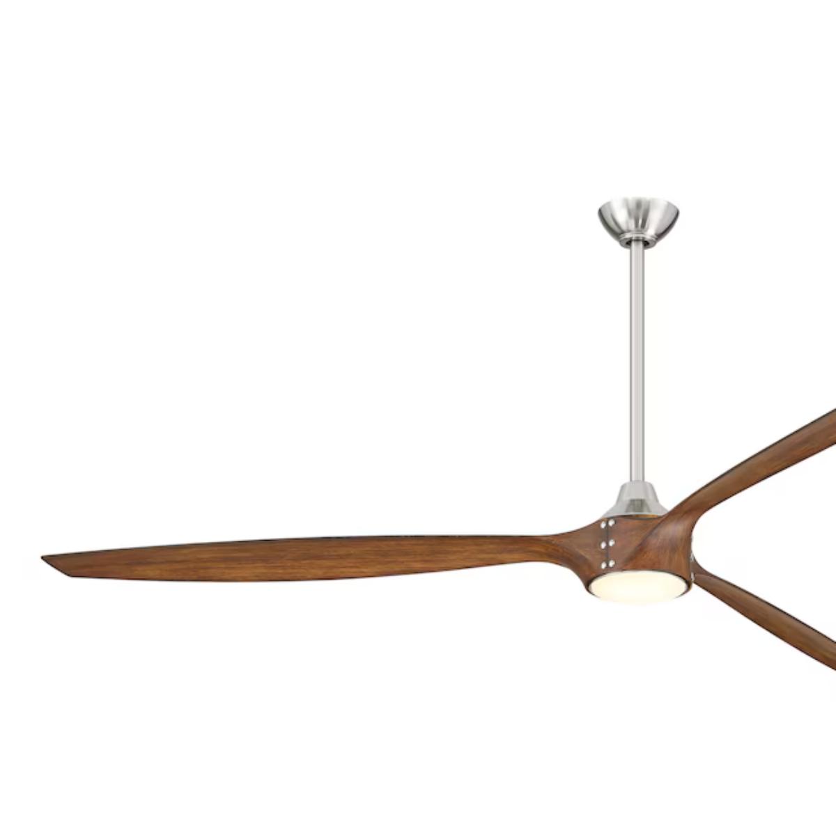 Pierce 84" Nickel Large LED Smart Ceiling Fan - Bees Lighting