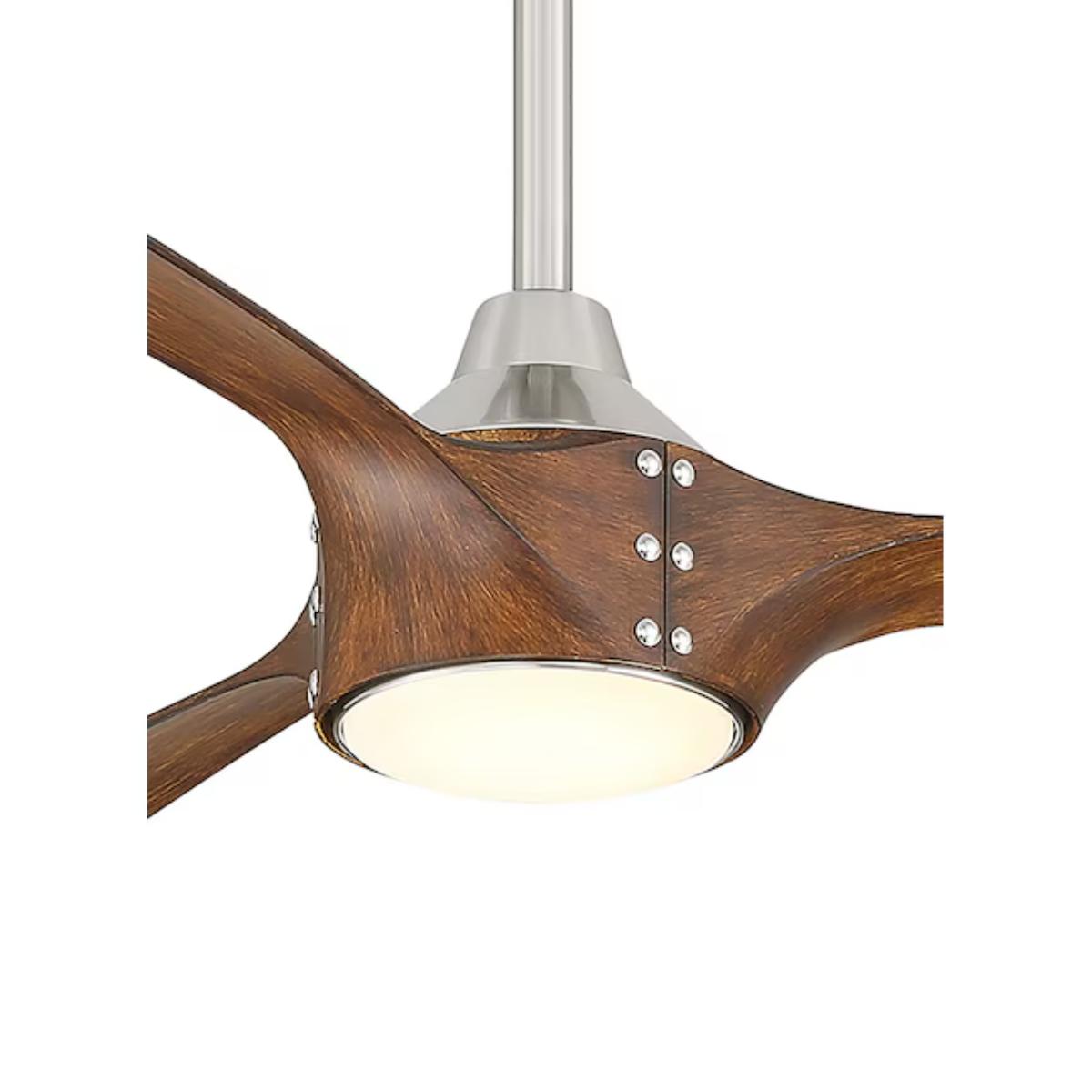 Pierce 84" Nickel Large LED Smart Ceiling Fan - Bees Lighting