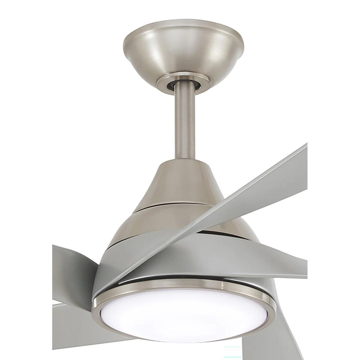 Transonic 56" LED Ceiling Fan with Remote, Brushed Nickel - Bees Lighting