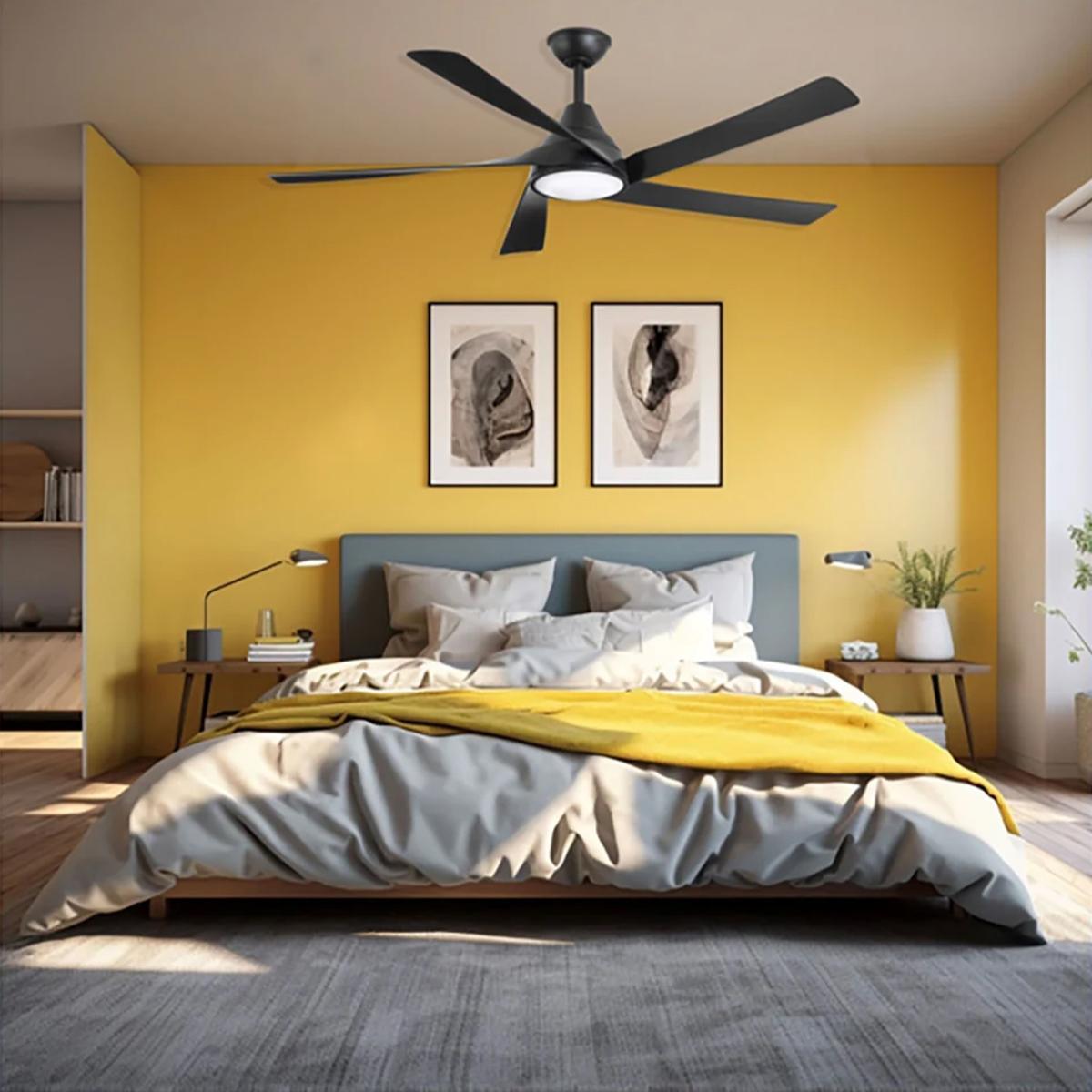 Transonic 56" LED Ceiling Fan with Remote, Coal - Bees Lighting
