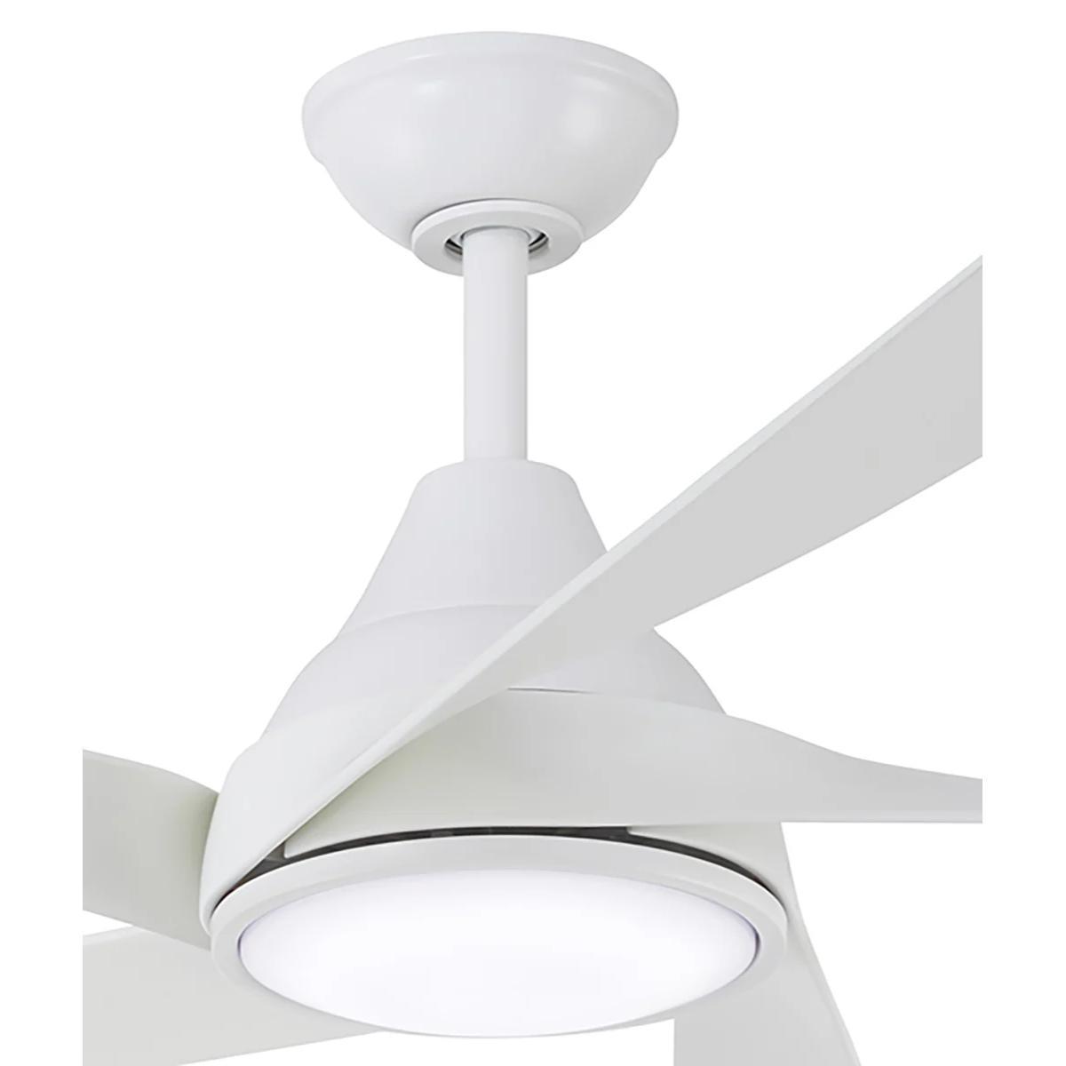 Transonic 56" LED Ceiling Fan with Remote, Flat White - Bees Lighting