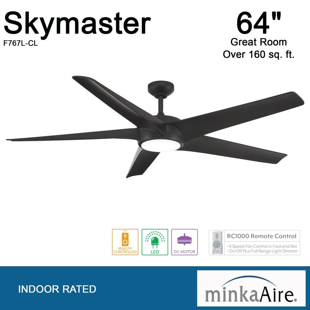 Skymaster LED 64" Coal Indoor Ceiling Fan with Remote - Bees Lighting