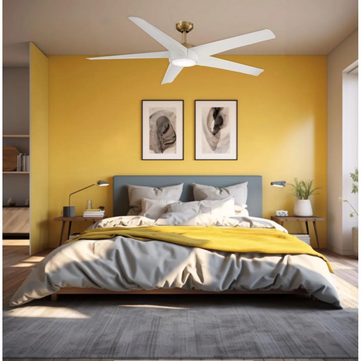 Skymaster LED 64" Brass Indoor Ceiling Fan with Remote - Bees Lighting