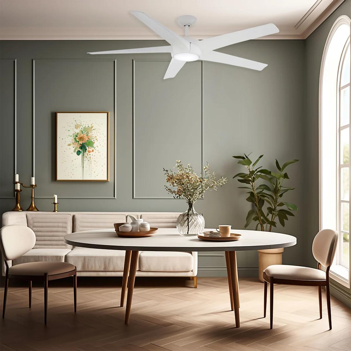 Skymaster LED 64" White Indoor Ceiling Fan with Remote - Bees Lighting
