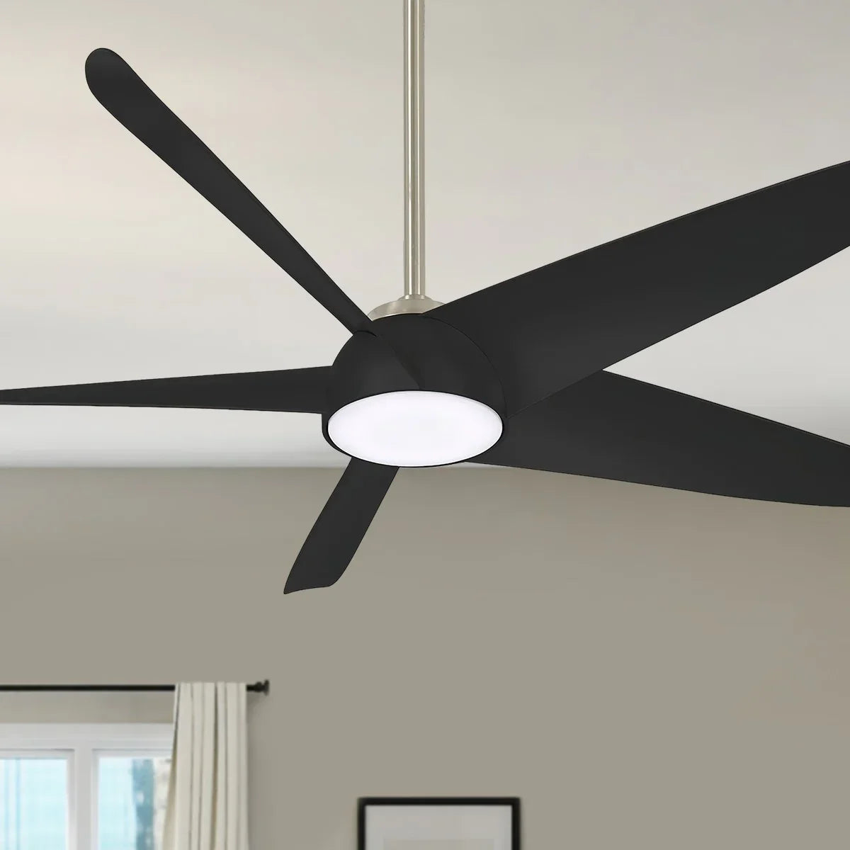 Ellipse LED 60" Black Coal Smart Ceiling Fan with Light and Remote - Bees Lighting