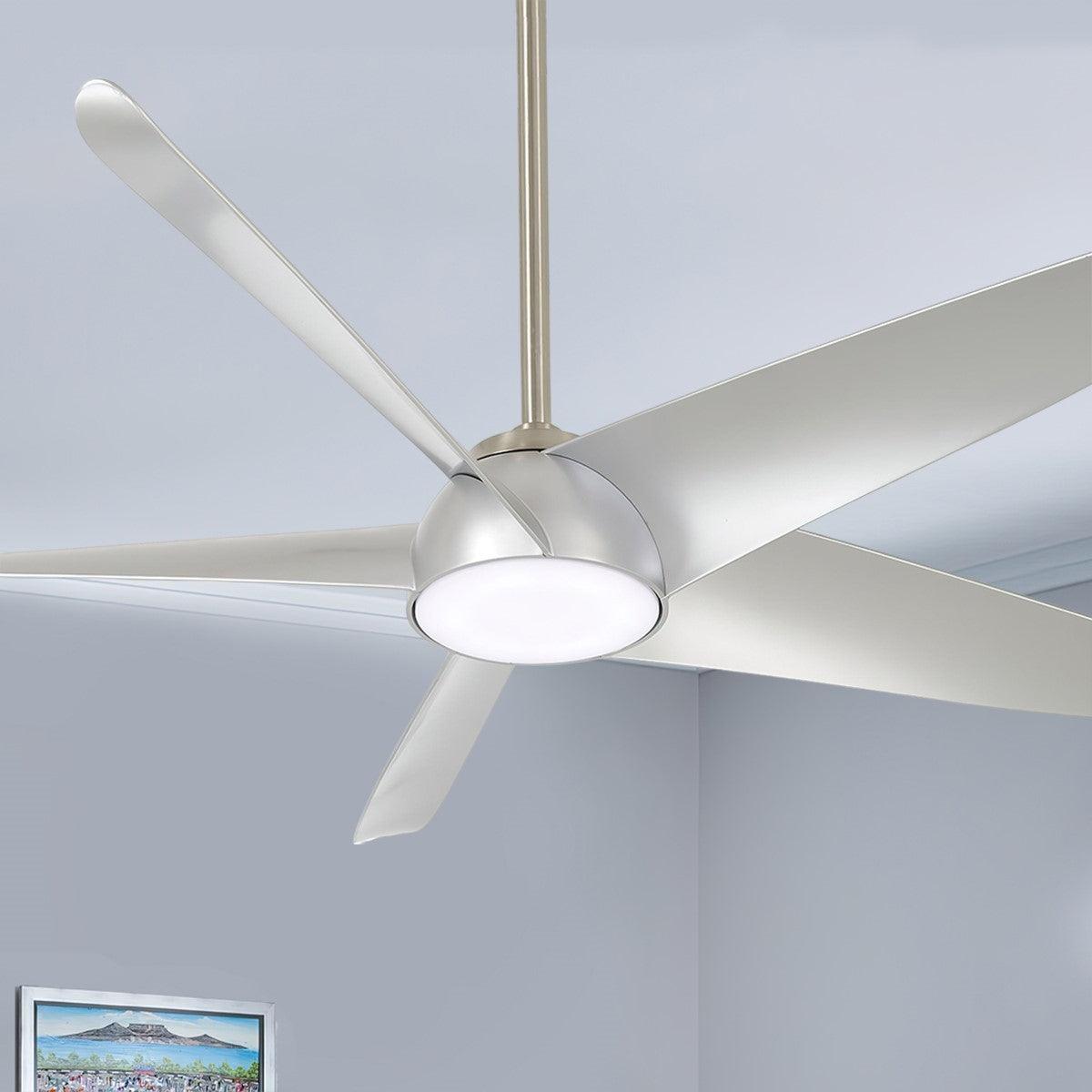 Ellipse 60 Inch Contemporary Smart Ceiling Fan With Light And Remote - Bees Lighting