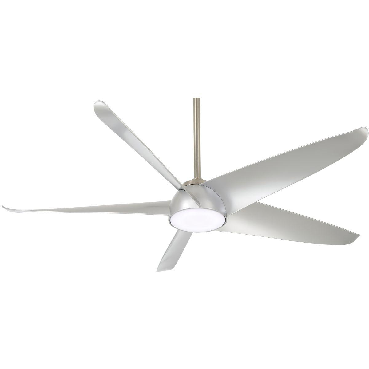 Ellipse LED 60" Silver Smart Ceiling Fan with Light and Remote - Bees Lighting