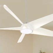 Ellipse LED 60" White Smart Ceiling Fan with Light and Remote - Bees Lighting