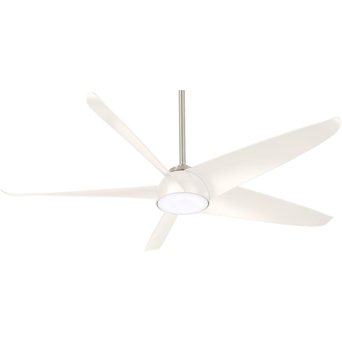 Ellipse LED 60" White Smart Ceiling Fan with Light and Remote - Bees Lighting