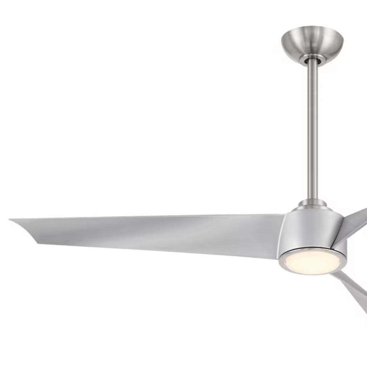 Pike 56" Nickel Indoor Ceiling Fan with Light - Bees Lighting