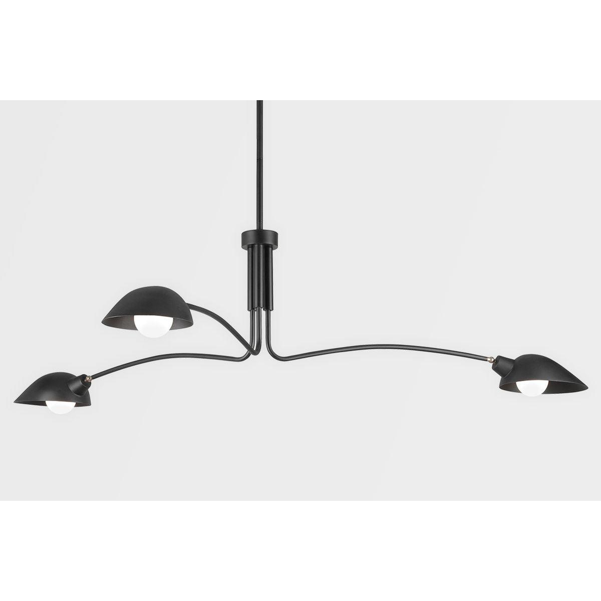 LEO 69 in. 3 lights Pendant Light Satin Black Finish