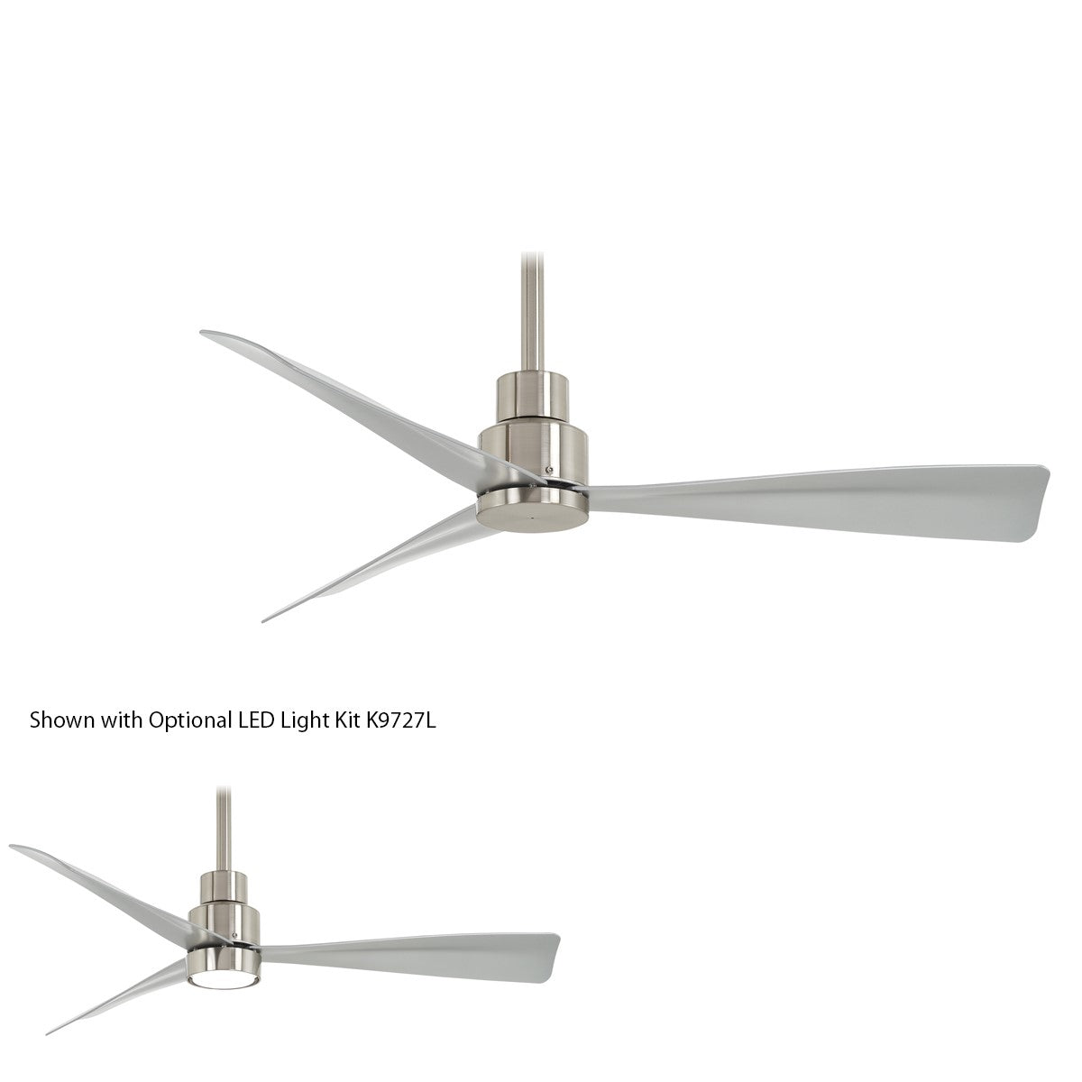 Simple 44" Nickel Wet Rated Ceiling Fan with Remote - Bees Lighting