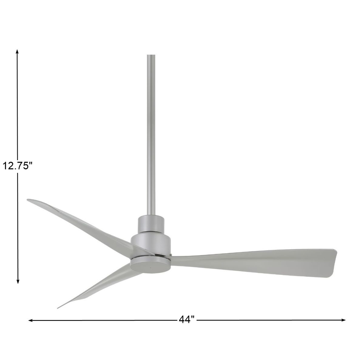 Simple 44" Silver Wet Rated Ceiling Fan with Remote - Bees Lighting