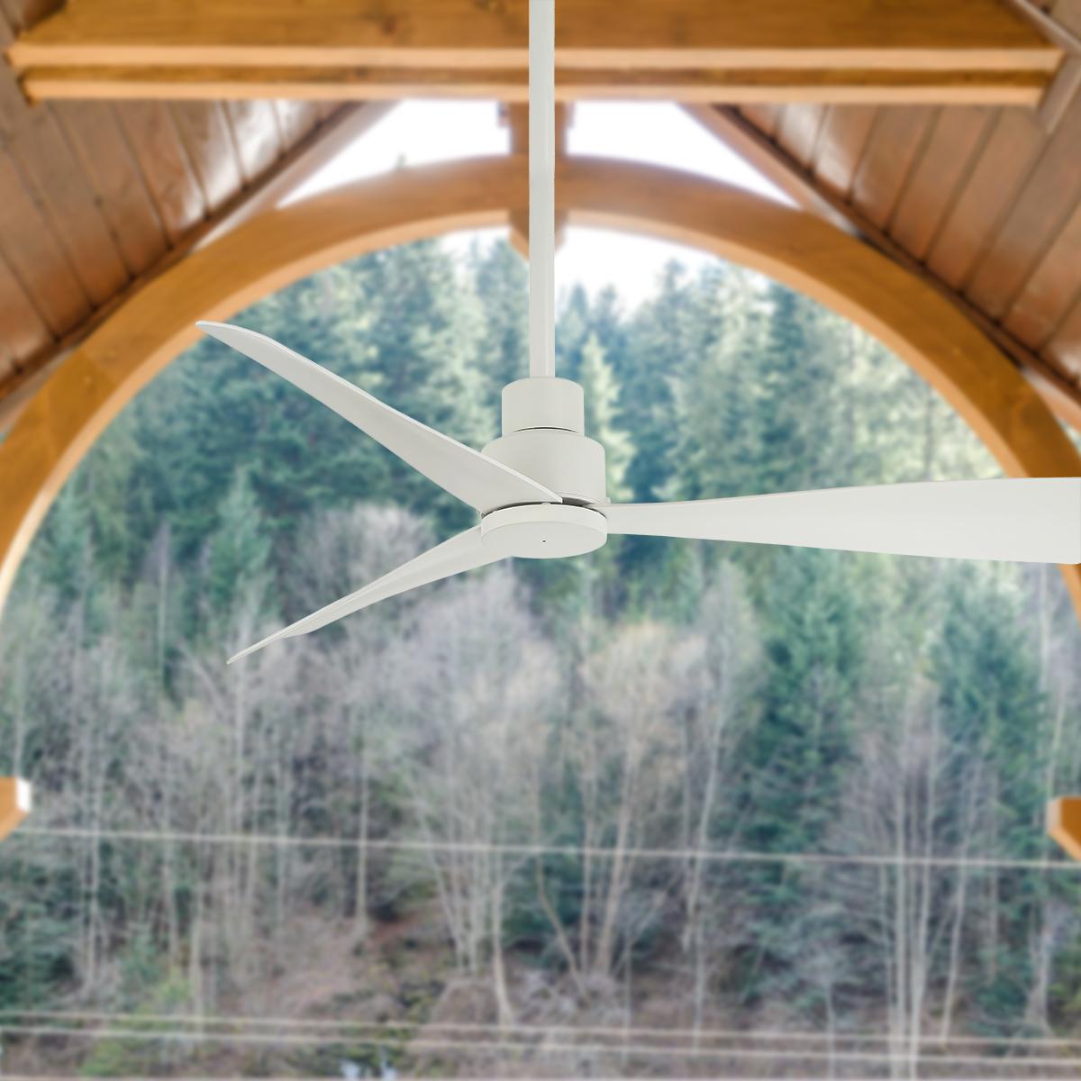 Simple 44" White Wet Rated Ceiling Fan with Remote - Bees Lighting
