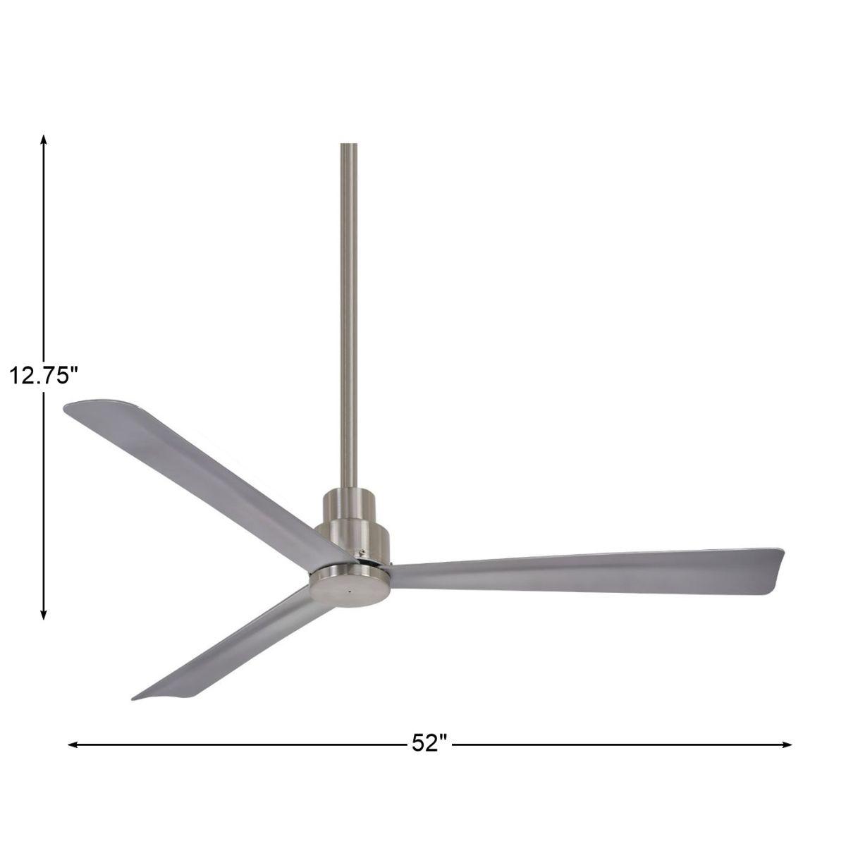 Simple 52" Nickel Wet Rated Ceiling Fan with Remote - Bees Lighting