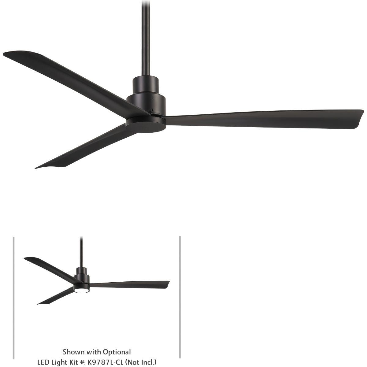 Simple 52" Coal Wet Rated Ceiling Fan with Remote - Bees Lighting