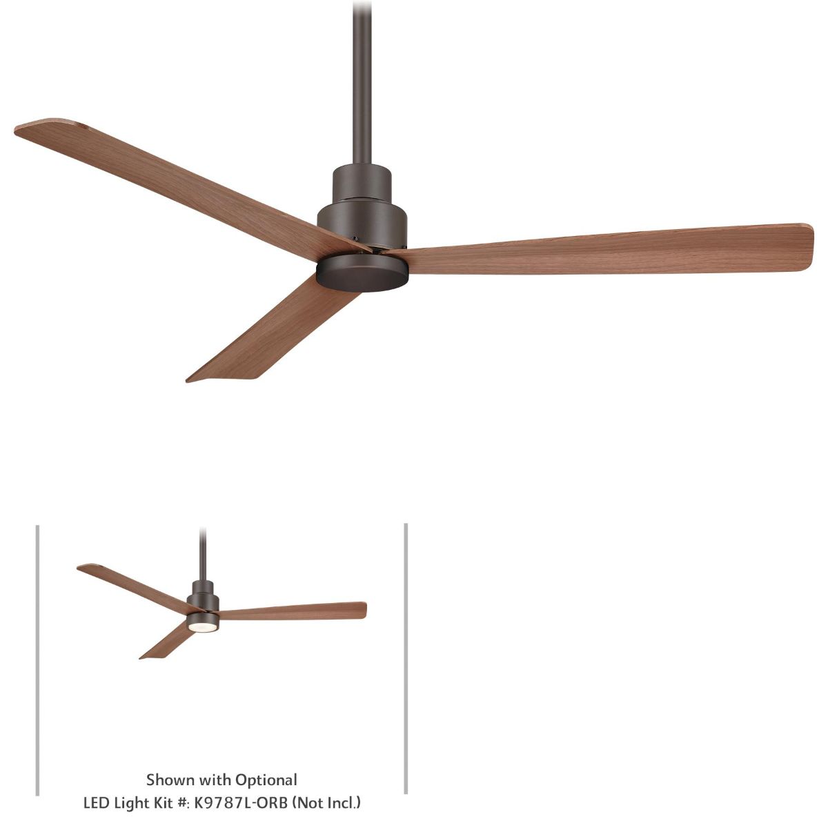 Simple 52" Bronze Wet Rated Ceiling Fan with Remote - Bees Lighting