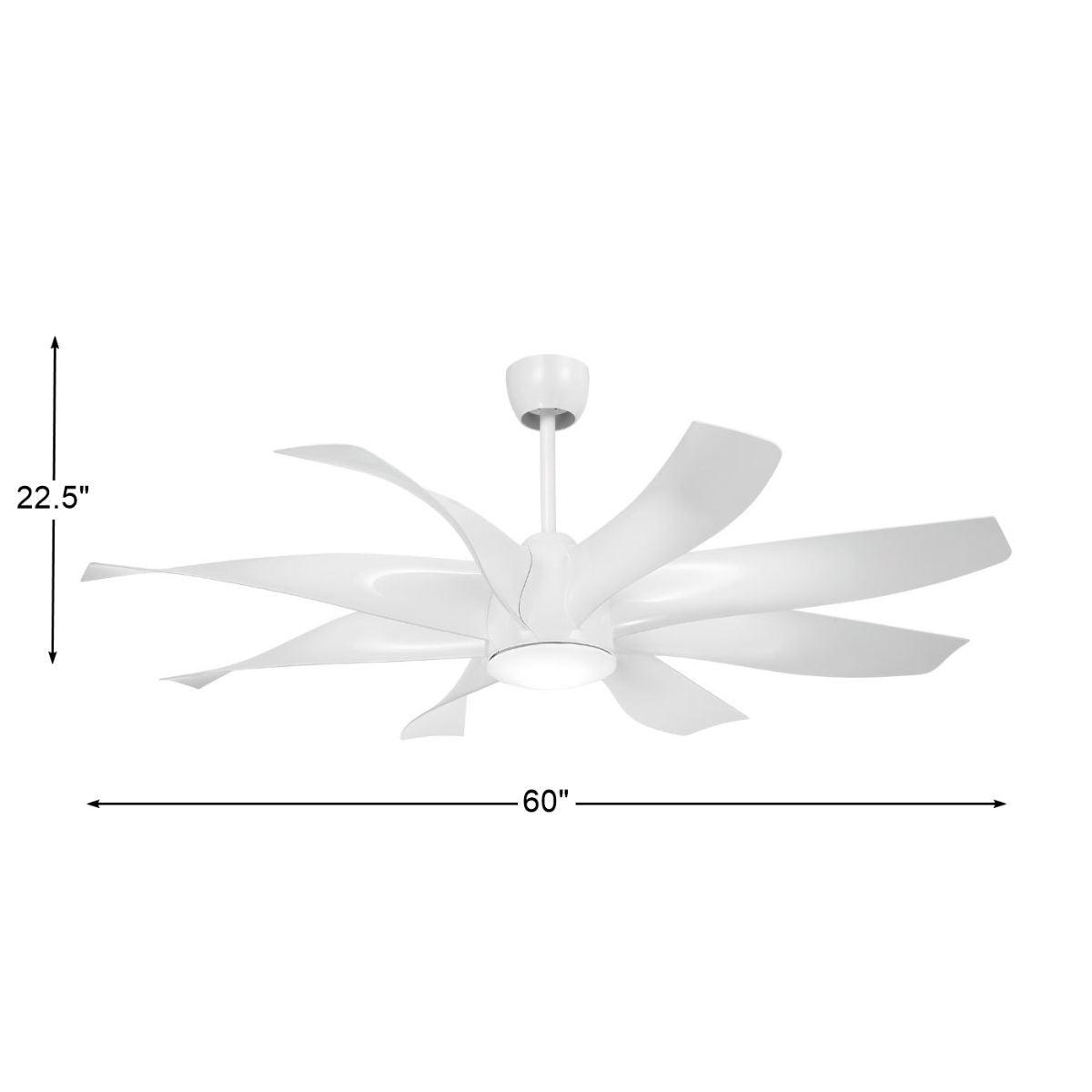 Dream Star LED 60" White Ceiling Fan with Light and Remote - Bees Lighting