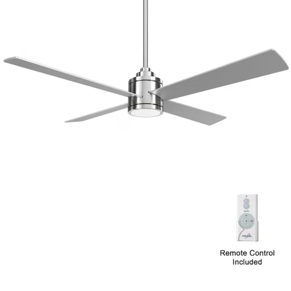 Falco 54" LED 4-Blades Ceiling Fan with Remote, Brushed Nickel - Bees Lighting