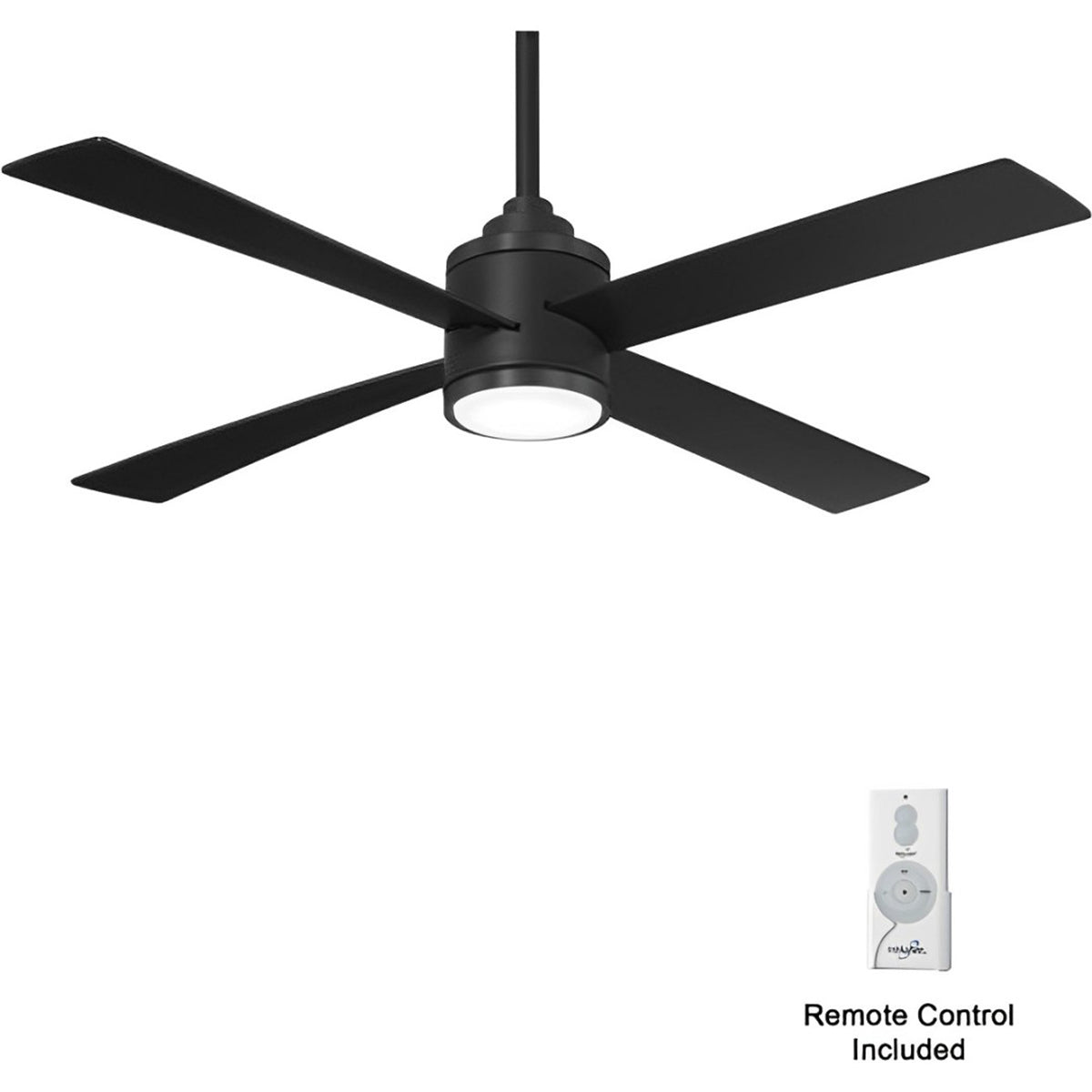 Falco 54" LED 4-Blades Ceiling Fan with Remote, Black Coal - Bees Lighting