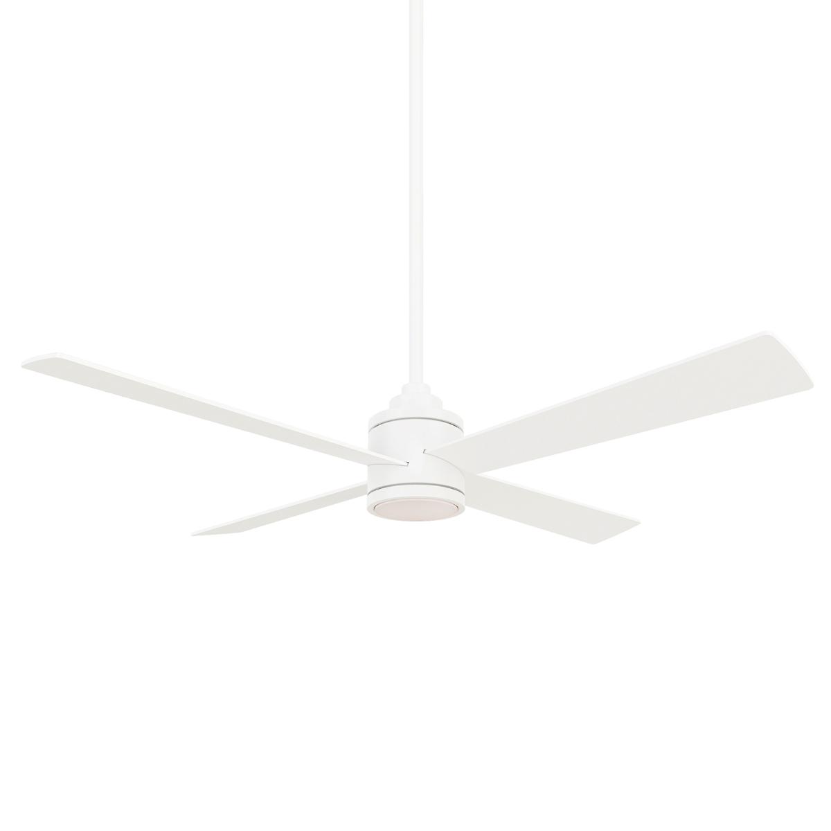 Falco 54" LED 4-Blades Ceiling Fan with Remote, Flat White - Bees Lighting