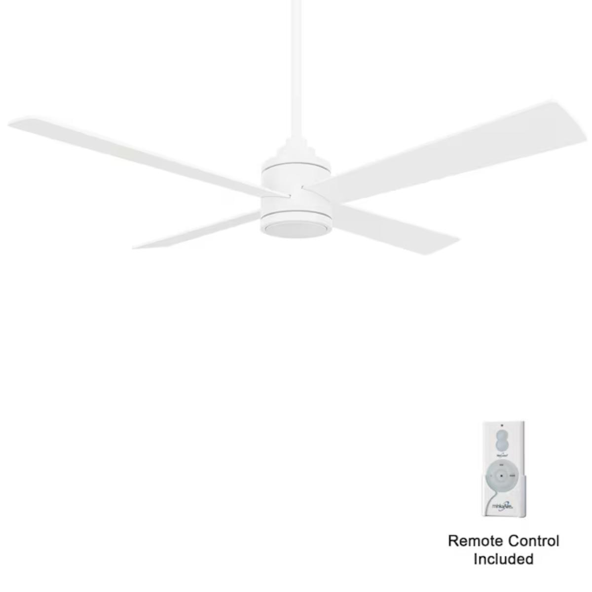 Falco 54" LED 4-Blades Ceiling Fan with Remote, Flat White - Bees Lighting