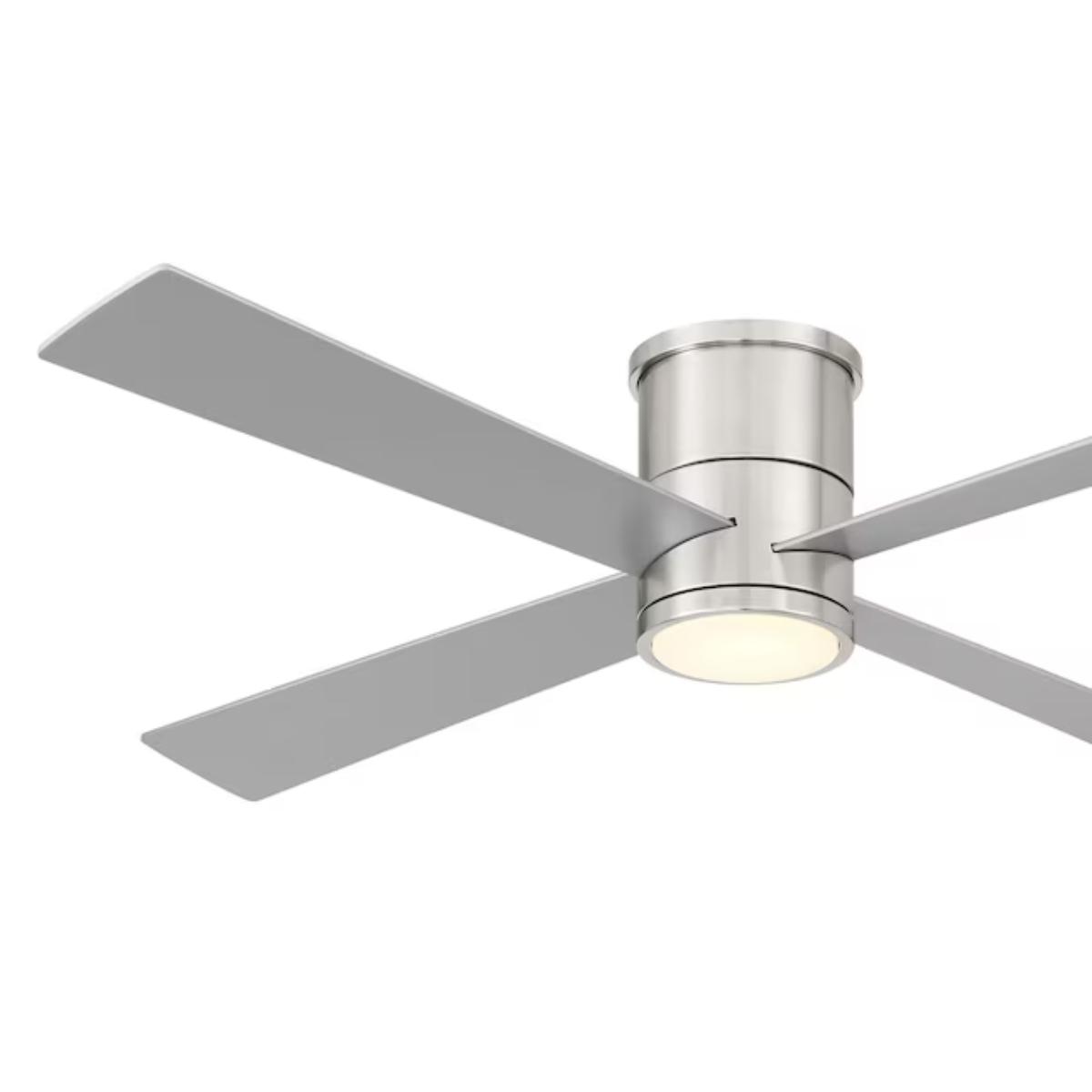 Falco Flush 54" LED Flush Mount Ceiling Fan, Brushed Nickel - Bees Lighting