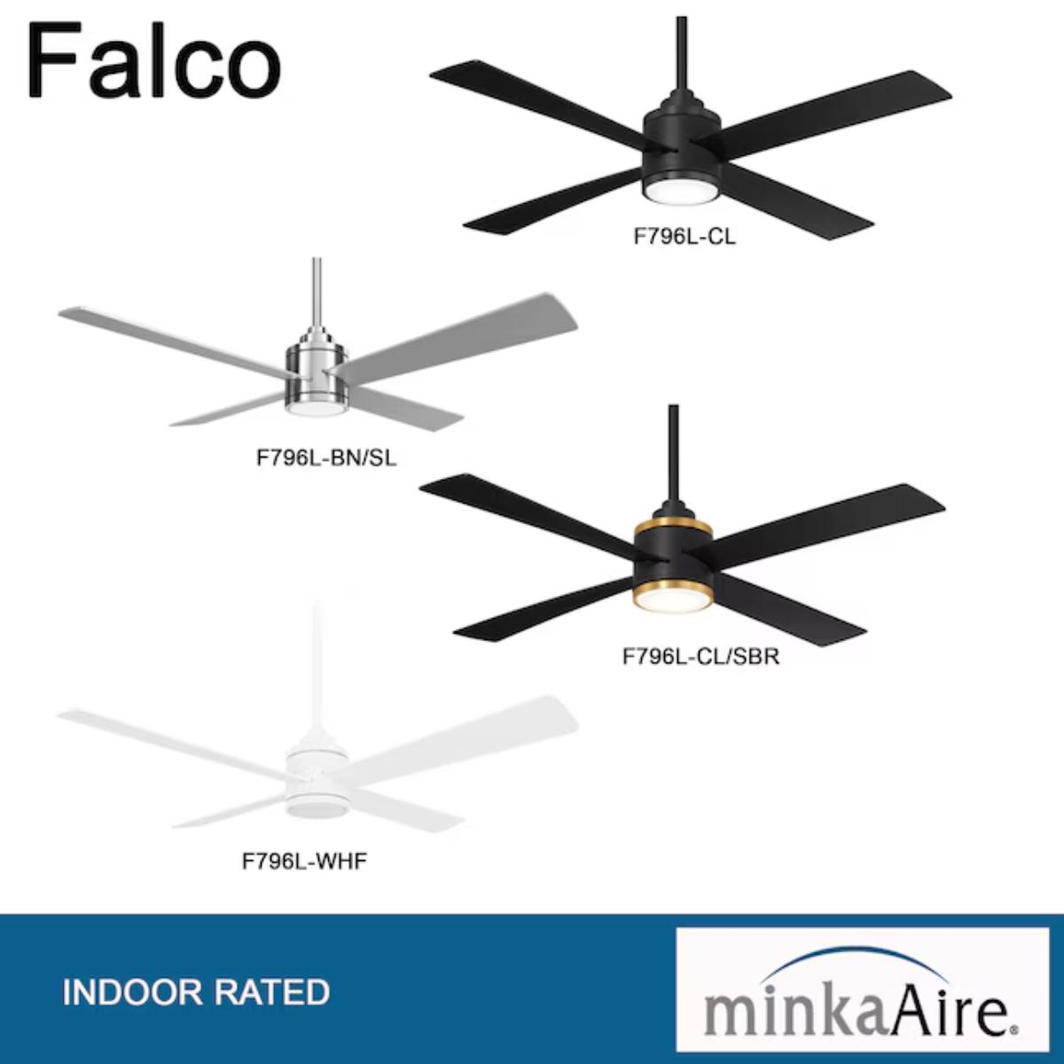 Falco Flush 54" LED Flush Mount Ceiling Fan, Brushed Nickel - Bees Lighting