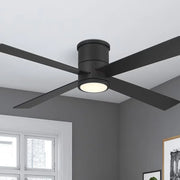 Falco Flush 54" LED Flush Mount Ceiling Fan, Black Coal - Bees Lighting