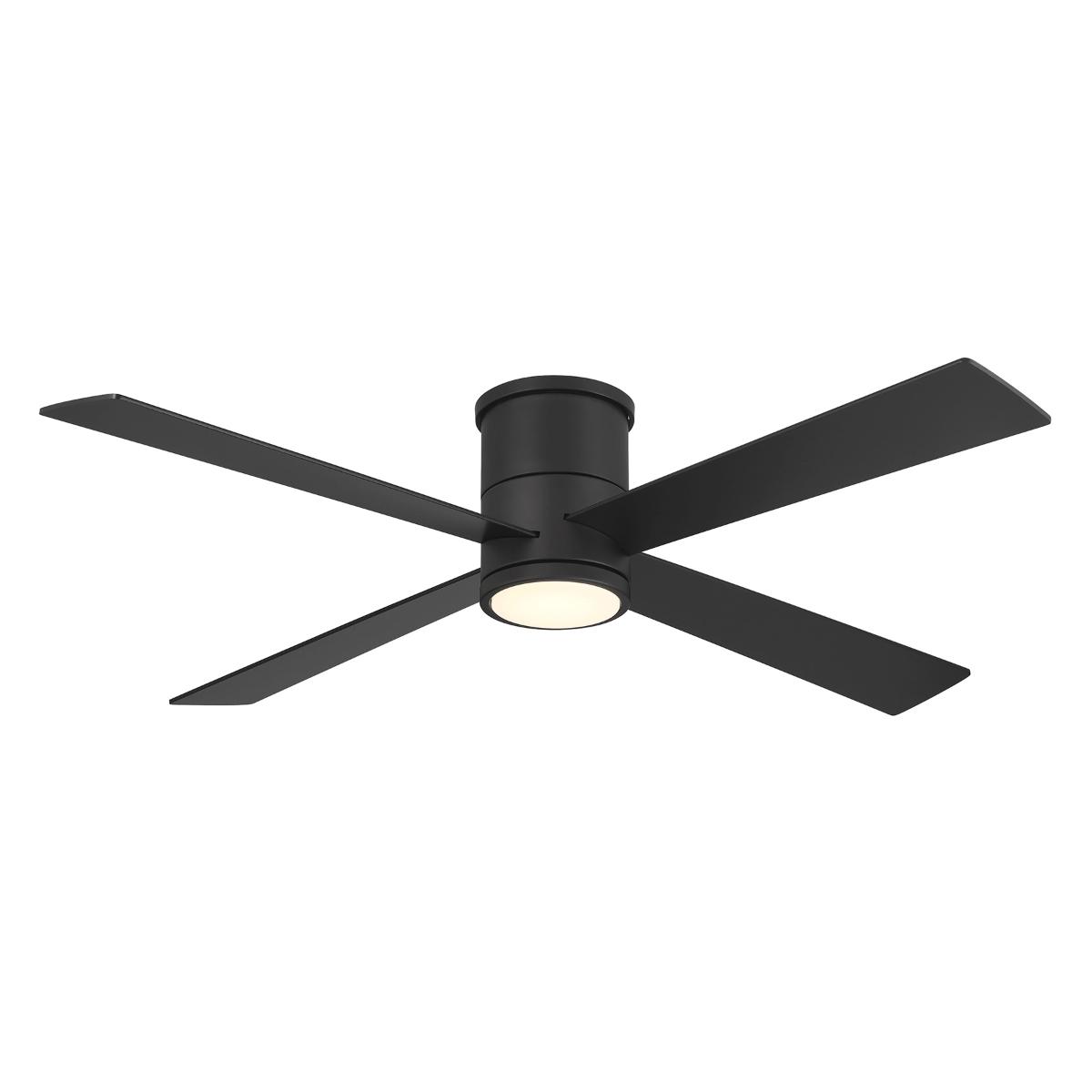 Falco Flush 54" LED Flush Mount Ceiling Fan, Black Coal - Bees Lighting