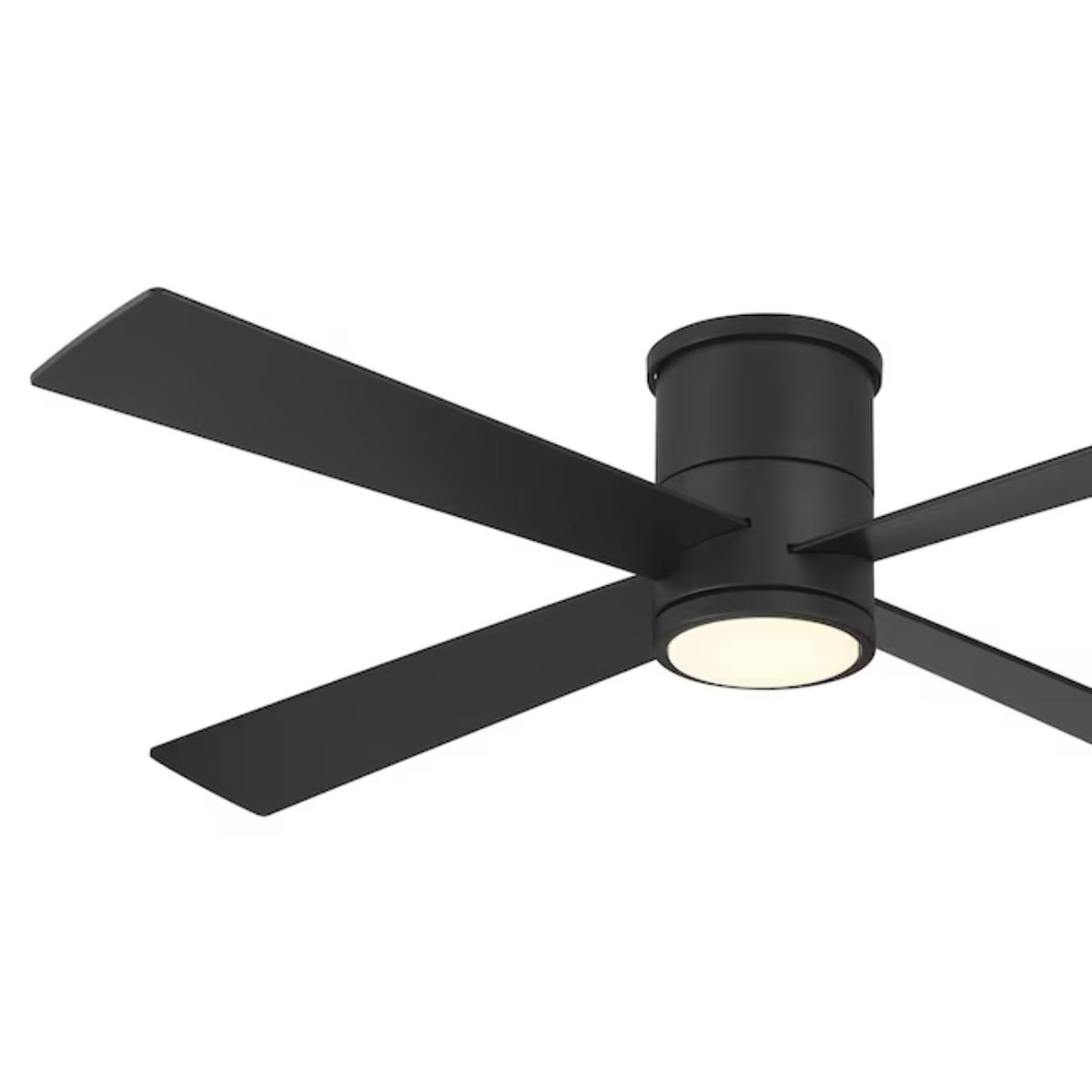 Falco Flush 54" LED Flush Mount Ceiling Fan, Black Coal - Bees Lighting