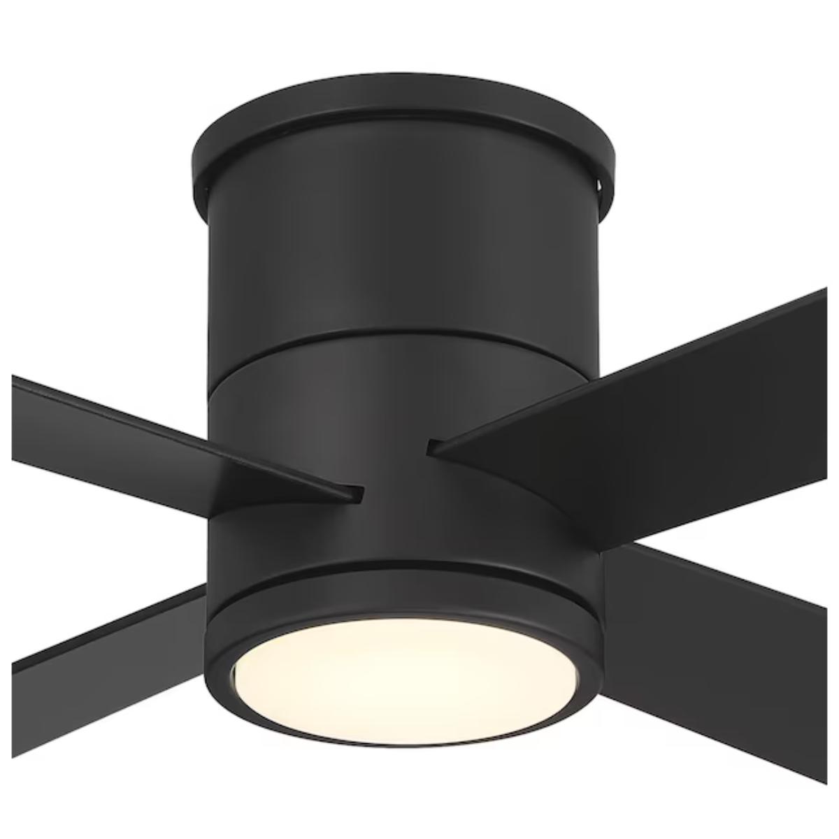 Falco Flush 54" LED Flush Mount Ceiling Fan, Black Coal - Bees Lighting
