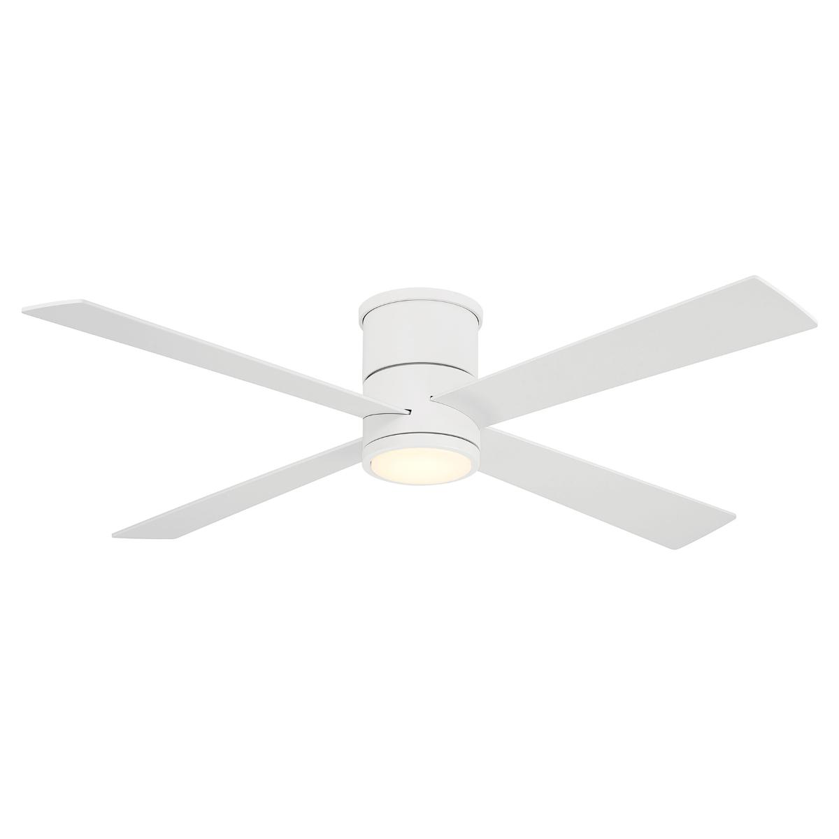 Falco Flush 54" LED Flush Mount Ceiling Fan, Flat White - Bees Lighting