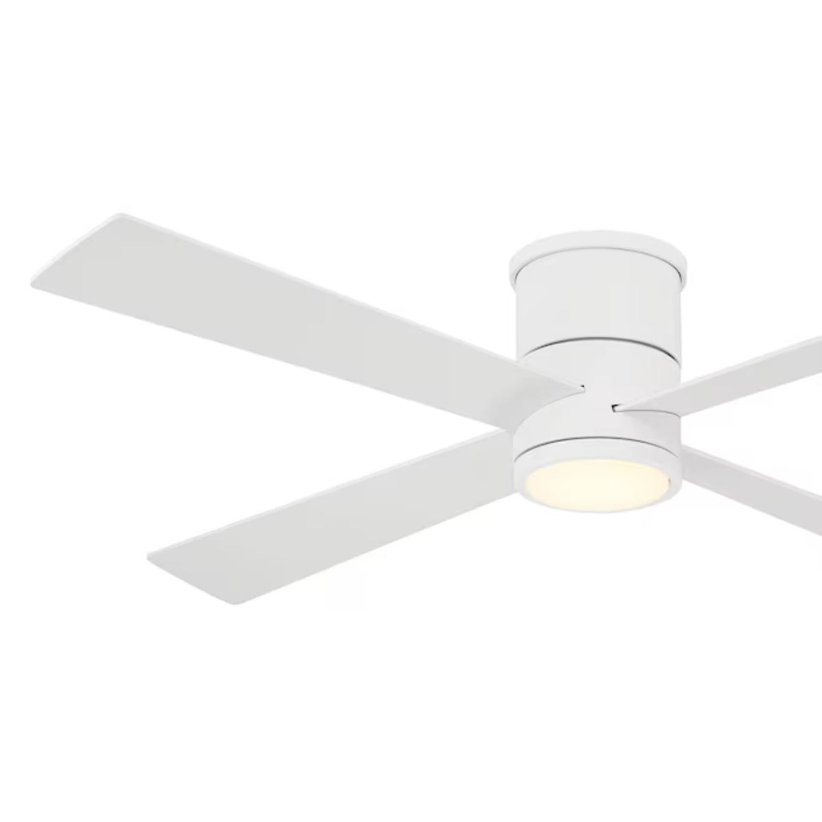 Falco Flush 54" LED Flush Mount Ceiling Fan, Flat White - Bees Lighting