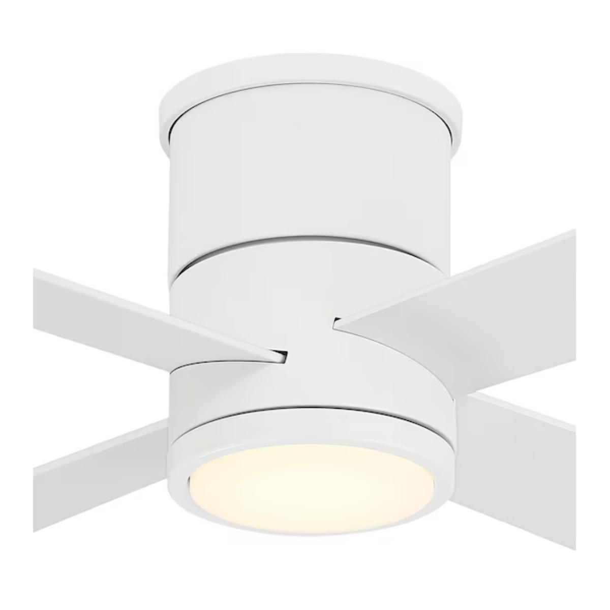 Falco Flush 54" LED Flush Mount Ceiling Fan, Flat White - Bees Lighting