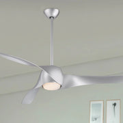 Artemis LED 58'' Smart Ceiling Fan with Light and Remote Control, Silver - Bees Lighting