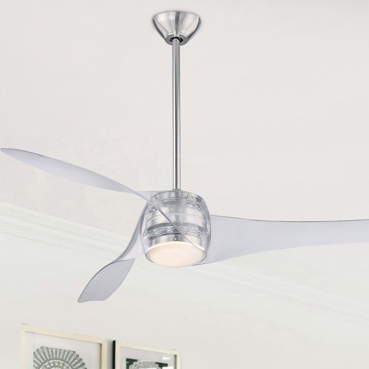 Artemis LED 58'' Smart Ceiling Fan with Light and Remote Control, Translucent - Bees Lighting