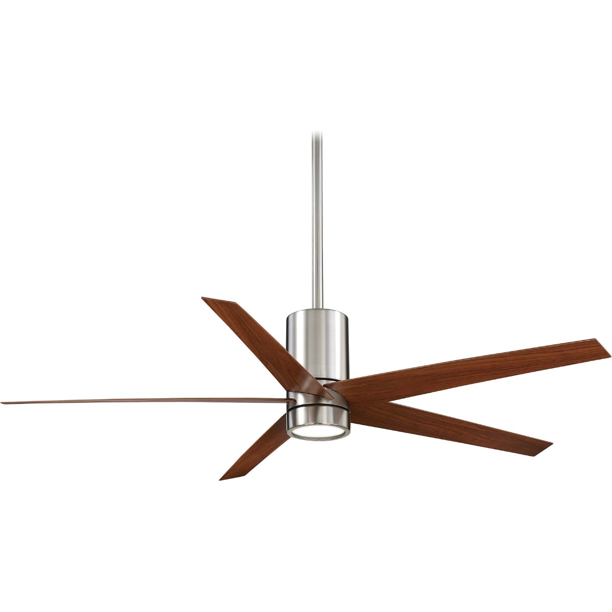 Symbio LED 56" Modern Ceiling Fan, Brushed Nickel with Dark Walnut Blades - Bees Lighting