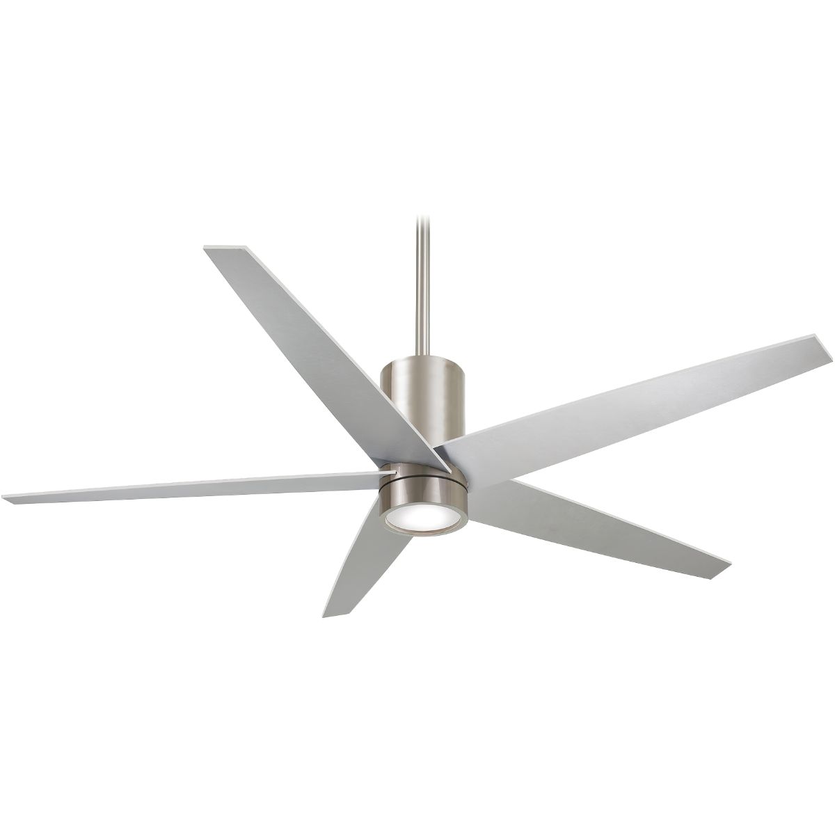 Symbio LED 56" Modern Ceiling Fan, Brushed Nickel with Silver Blades - Bees Lighting