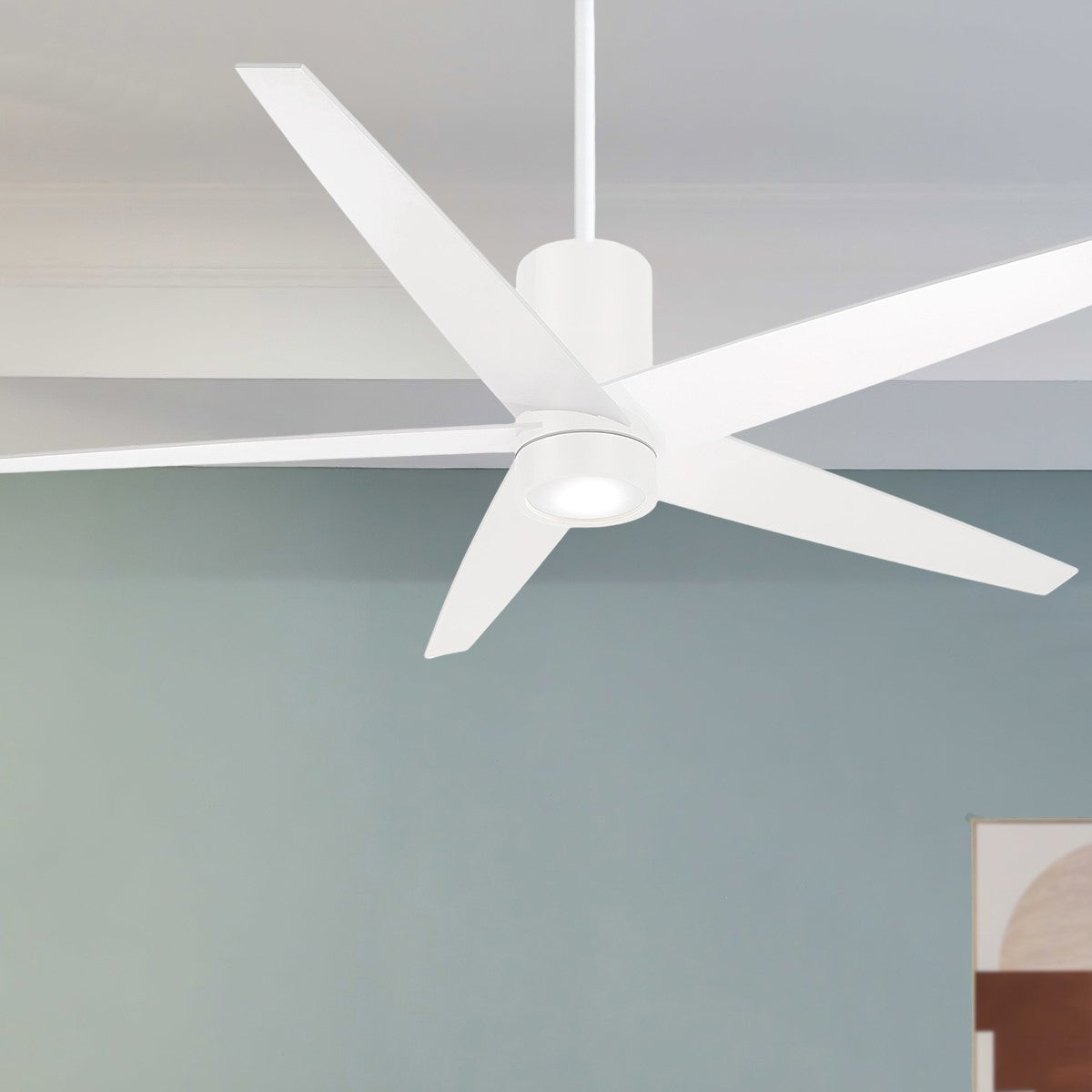 Symbio LED 56" Modern Ceiling Fan, Flat White - Bees Lighting