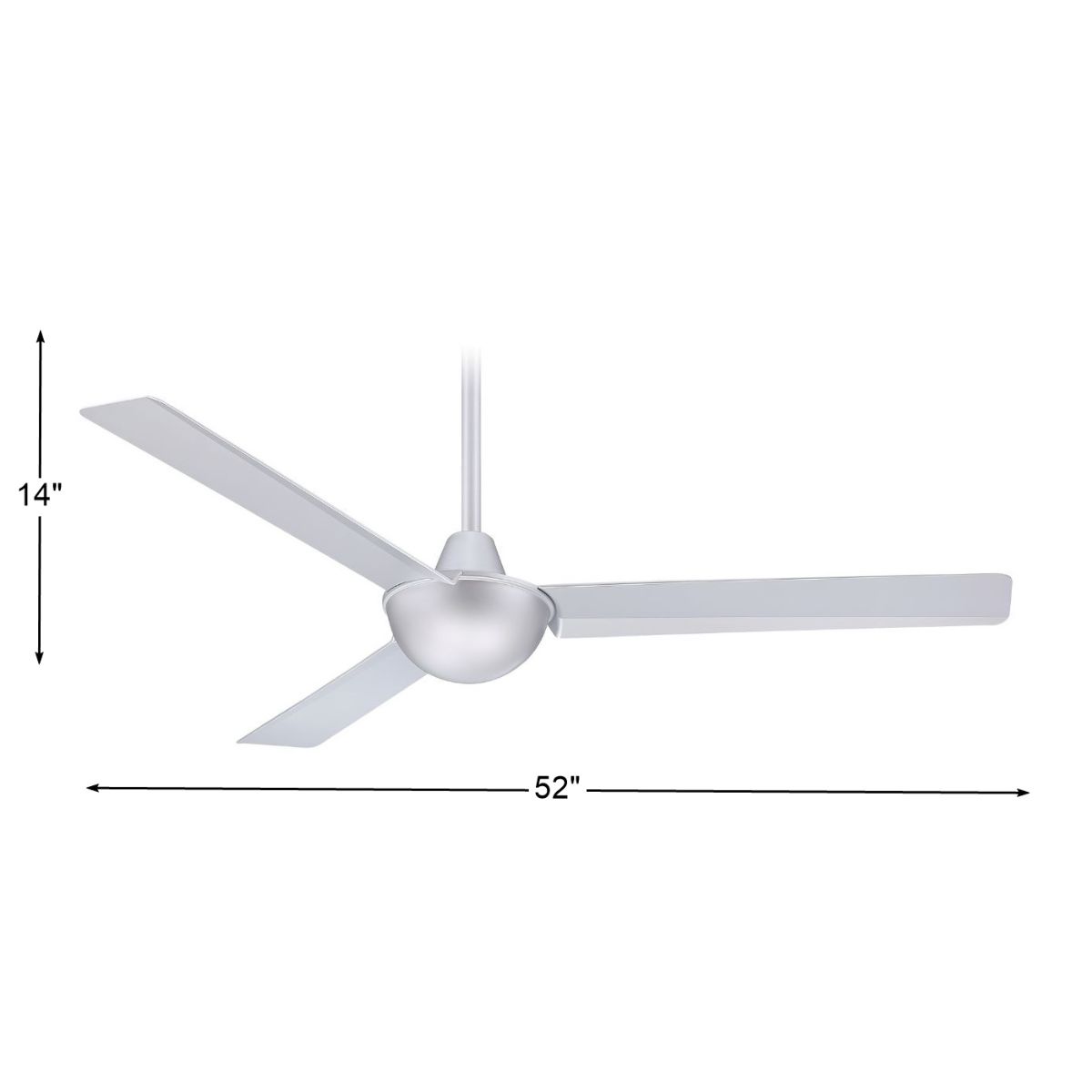 Kewl 52" Silver Modern Indoor Ceiling Fan with Wall Control - Bees Lighting