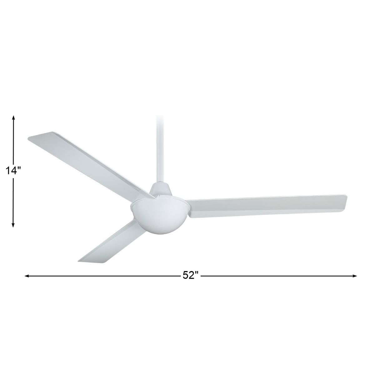 Kewl 52" White Modern Indoor Ceiling Fan with Wall Control - Bees Lighting